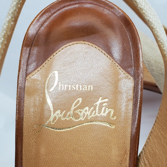 Christian Louboutin Slingback Pump Shoe Heel 39 9 - Picture 2 of 16